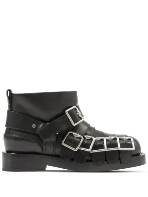 Burberry buckled leather biker boots Black 8077201