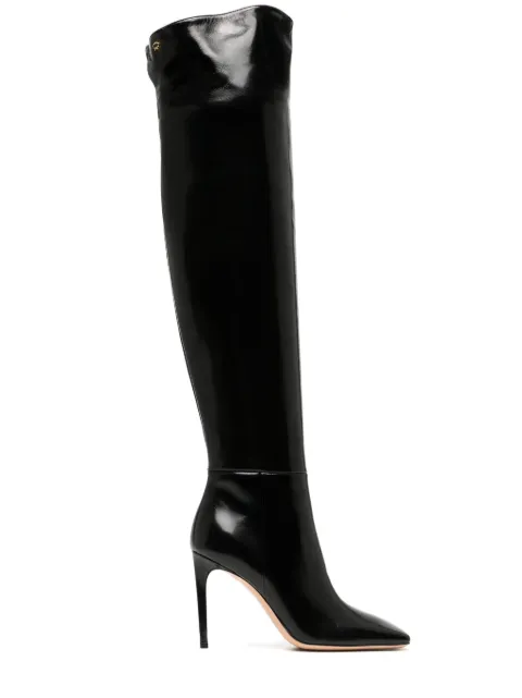 Gianvito Rossi Christina Cuissard 95mm leather boots Black G8027500RICNUI
