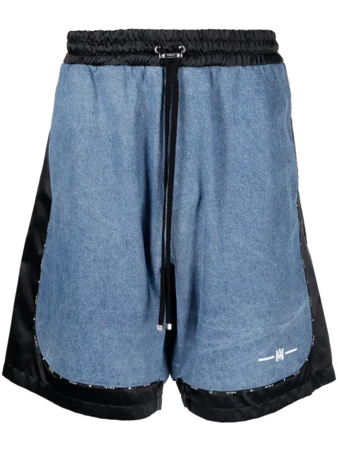 AMIRI denim-panelled track shorts Blue PF23MPB004