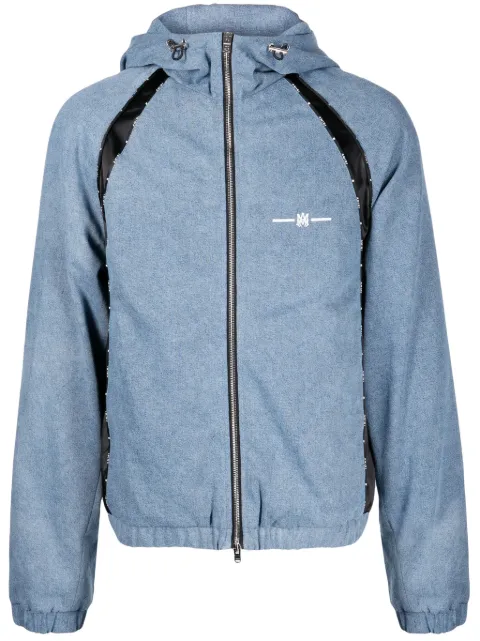 AMIRI logo-print denim track jacket Blue PF23MOS009