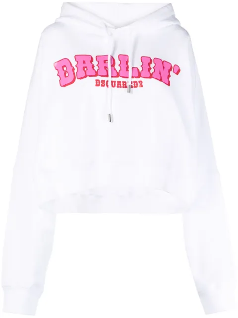 DSQUARED2 Darlin' logo-print cotton hoodie White S72GU0442S25516