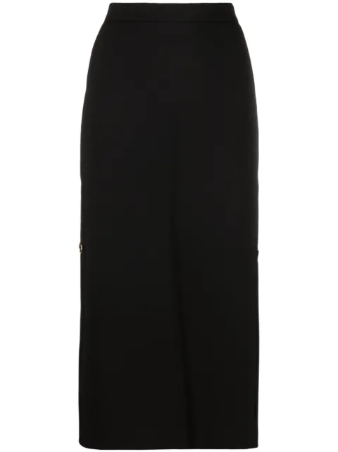 PINKO logo-engraved button high-waisted skirt Black 101826A15MGTO