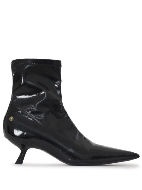 ANINE BING Hilda high-shine ankle boots Black A141089050
