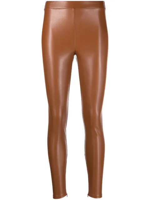 Michael Michael Kors ankle-zip faux-leather leggings Brown MU1304Y2S8