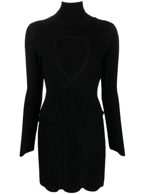 ALESSANDRO VIGILANTE roll-neck cut-out minidress Black VEWX75037A