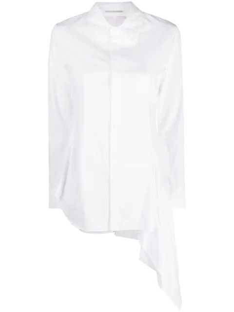 Yohji Yamamoto asymmetric cotton shirt White FJB67002