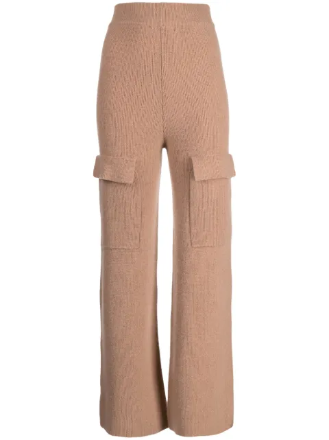 Izaak Azanei fine-knit wide-leg trousers Pink AW23LIN022B