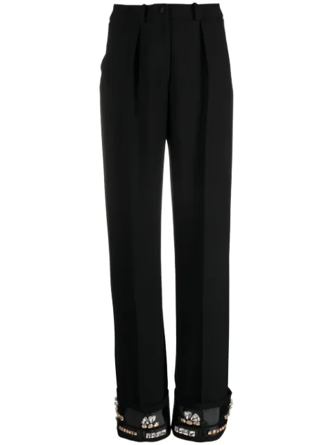 V:PM ATELIER Cosmo crystal-embellished straight-leg trousers Black IS09B