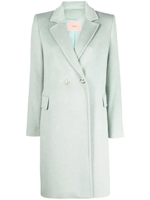 TWINSET double-breasted midi coat Green 232TT2262