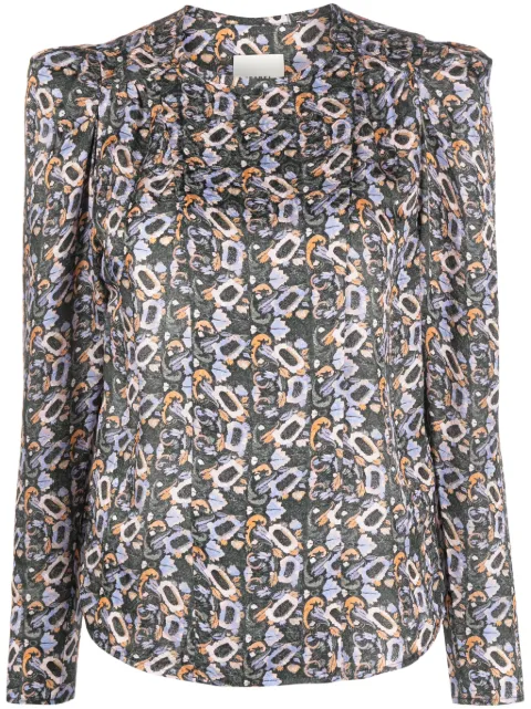 ISABEL MARANT Lensy floral-print blouse Black HT0247FAA3J09I