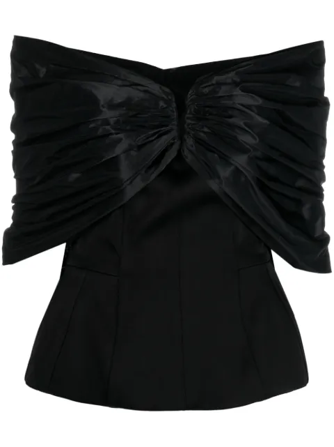 V:PM ATELIER Bela off-shoulder gathered top Black ISO6B