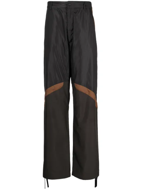 Moncler panelled straight-leg cargo trousers Brown I20912A00017539ZD