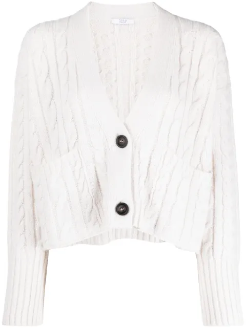 Peserico cable-knit crop cardigan Neutrals M99989F059470T