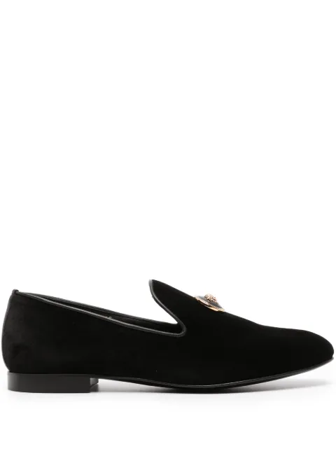 Versace Medusa velvet loafers Black 10126291A09123