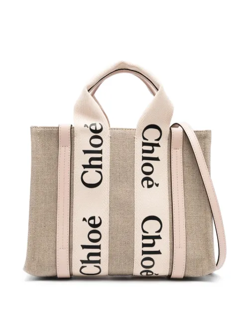 Chloé small Woody tote bag Neutrals CHC22AS397I2