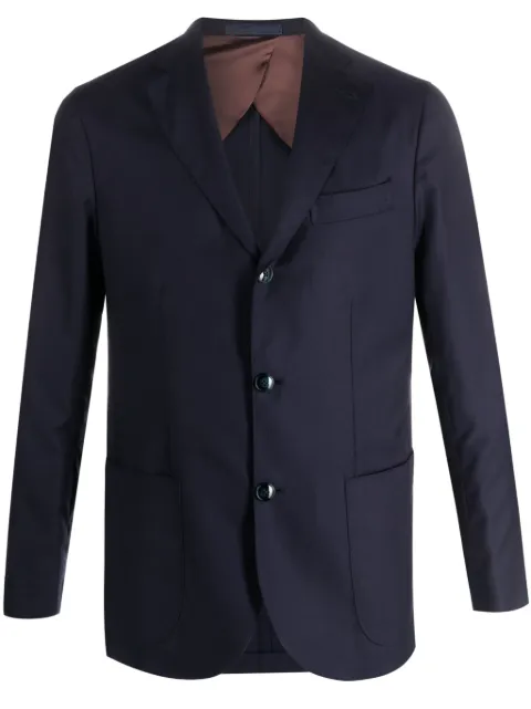Barba notcheded-lapel virgin wool blazer Blue JACKETJIMMY38077