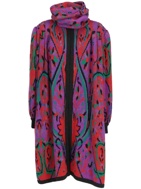 Valentino Garavani Pre-Owned 1980s jacquard wool cardi-coat Purple VAL750VD