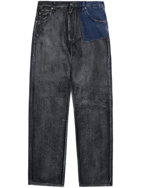 MM6 Maison Margiela panelled mid-rise straight-leg jeans Grey S62LB0138S30589