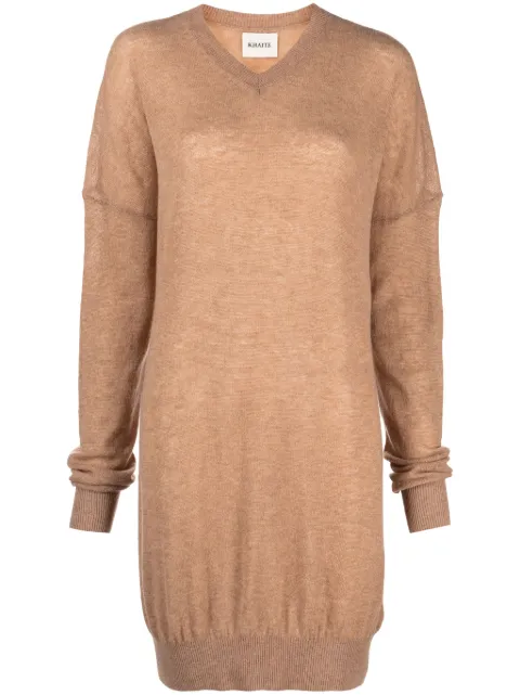 KHAITE fine-knit V-neck jumper Neutrals 9296628910
