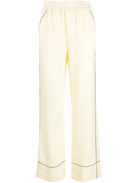 Off-White logo-jacquard elasticated trousers Yellow OWCA186F23FAB0021919