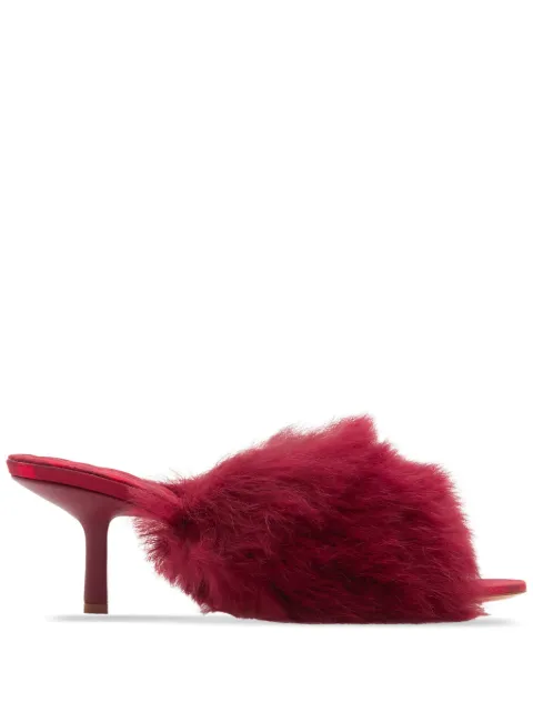 Burberry Jackie 65mm shearling sandals Red 8077590