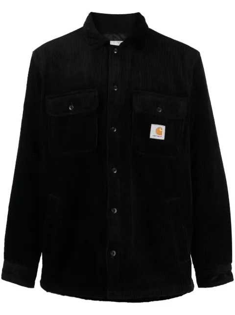 Carhartt WIP logo-patch cotton shirt jacket Black I028827