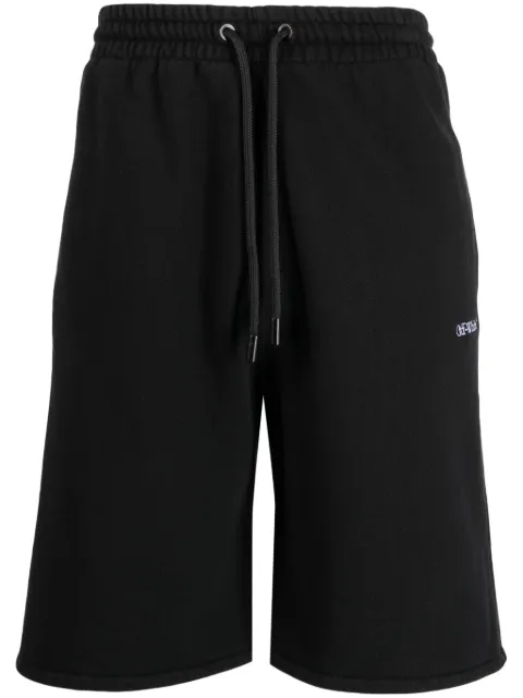 Off-White Stitch Diag cotton track shorts Black OMCI013F23FLE0041001