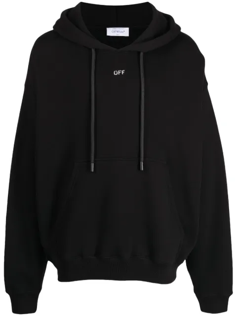 Off-White Noise Arrow drawstring hoodie Black OMBB085F23FLE0081001
