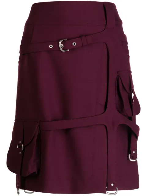 Off-White cargo buckle-strap midi skirt Purple OWCY002F23FAB0012800