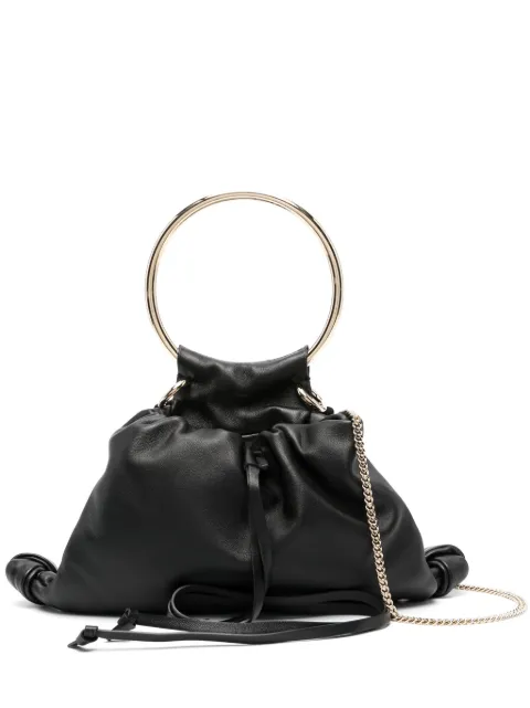 Chloé Arlène metallic-handle leather tote bag Black CHC23WS150L81