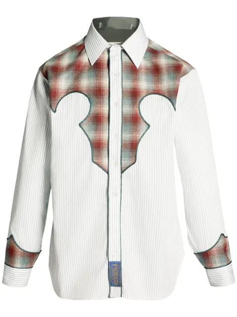 Maison Margiela x Pendleton yoke-detail striped shirt Grey S67DT0008S78214
