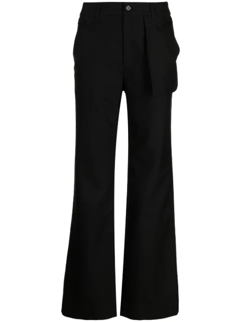 Feng Chen Wang mid-rise button-fastening flared trousers Black FWF16TR04