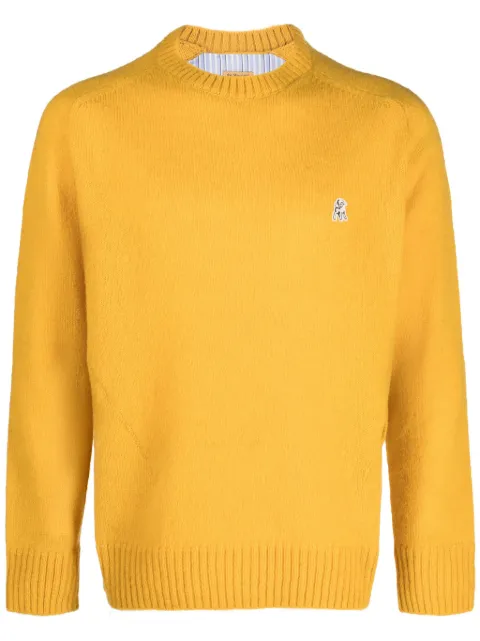 Undercover logo-patch wool jumper Yellow US2C4901