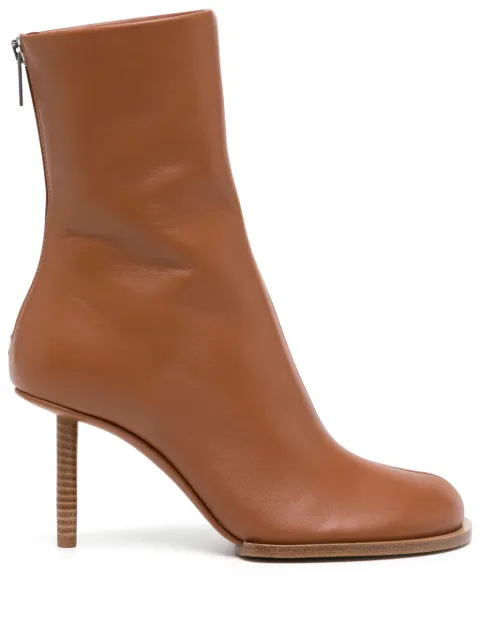 Jacquemus Les Bottines Rond Carré 80mm boots Brown 233FO1163073810