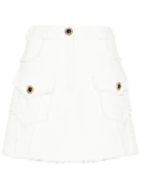 Balmain A-line tweed miniskirt White CF1LA357CE79