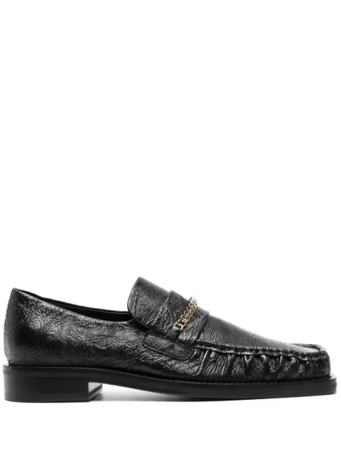 Martine Rose chain-detail leather loafers Black CMRAW231040