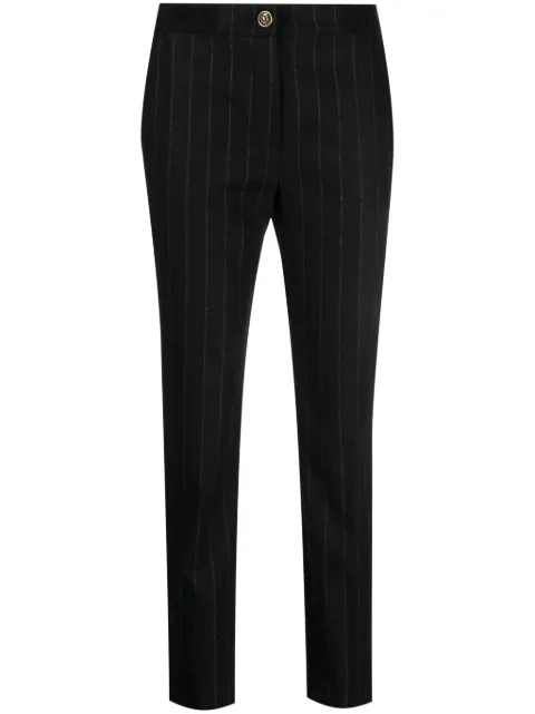 Versace Jeans Couture pinstripe-pattern slim-cut trousers Black 75HAA112N0219