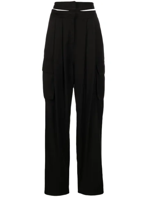 ANDREĀDAMO pleated cut-out cargo trousers Black ADPF23PA02343473
