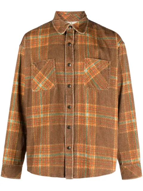 ERL check-print cotton shirt Brown ERL07B010