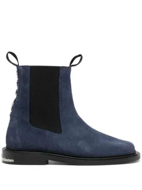 Toga Virilis stud-embellished suede ankle boots Blue AJ1295