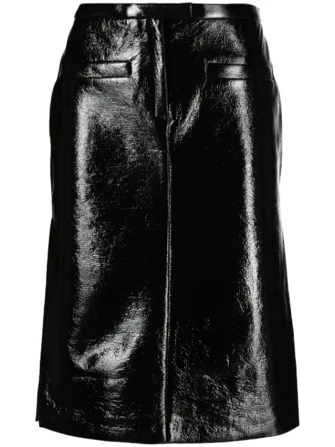 Courrèges low-rise vinyl midi skirt Black 323CJU108VY0014
