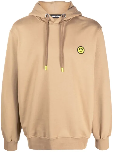 BARROW logo-print cotton hoodie Brown F3BWUAHS151