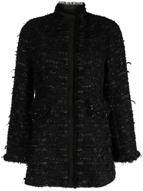SHIATZY CHEN tweed high-neck jacket Black 633736
