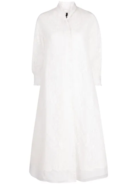SHIATZY CHEN lace pleated single-breasted coat White 633617