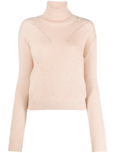 Genny logo-charm ribbed-knit jumper Pink 75AAF870CMX05