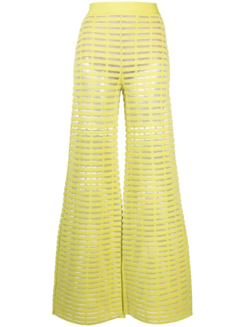Genny semi-sheer flared trousers Green 75AAF861CMC05
