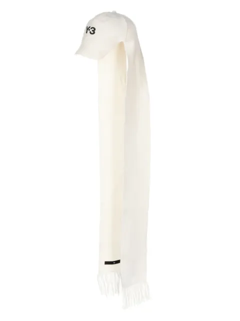 Y-3 logo-print scarf cap White IJ9870