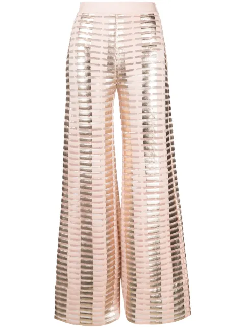 Genny metallic-finish flared trousers Pink 75AAF861CMX09