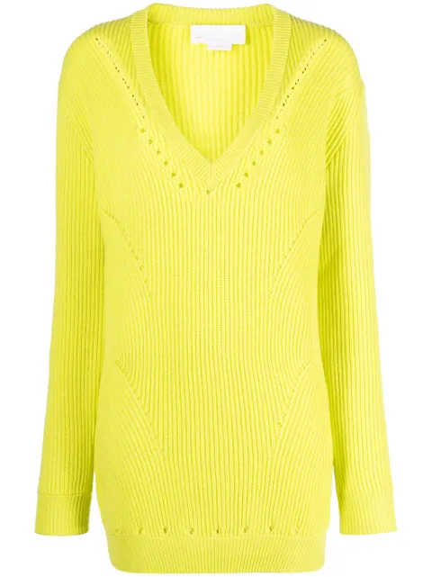 Genny V-neck wool jumper Green 75AAF833CMX05