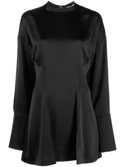 Genny long-sleeved satin blouse Black 75AJI7J7N0071
